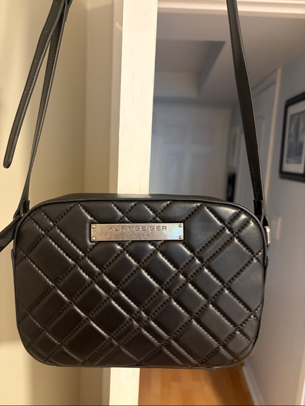 Kurt Geiger Black Quilted Shoulder Camera bag with dust bag in GUC. - Picture 4 of 10